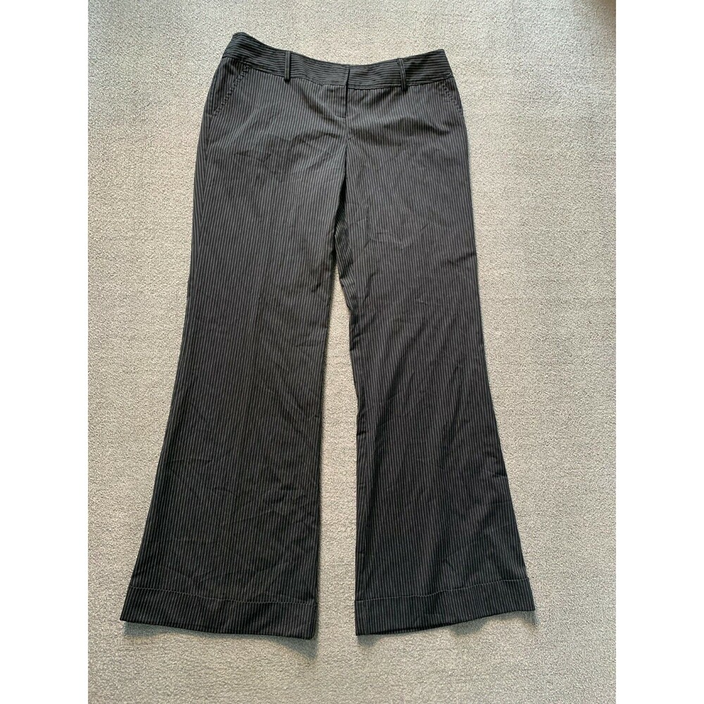 Copper Key Pants womens Size 9 Black pin striped wide leg